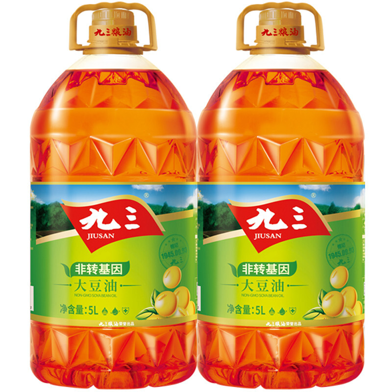 九三非转基因 三级大豆油5L*2桶食用油