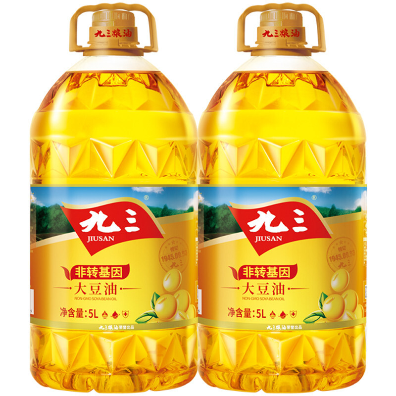 九三非转基因食用油 大豆油 一级 5L*2桶 10L