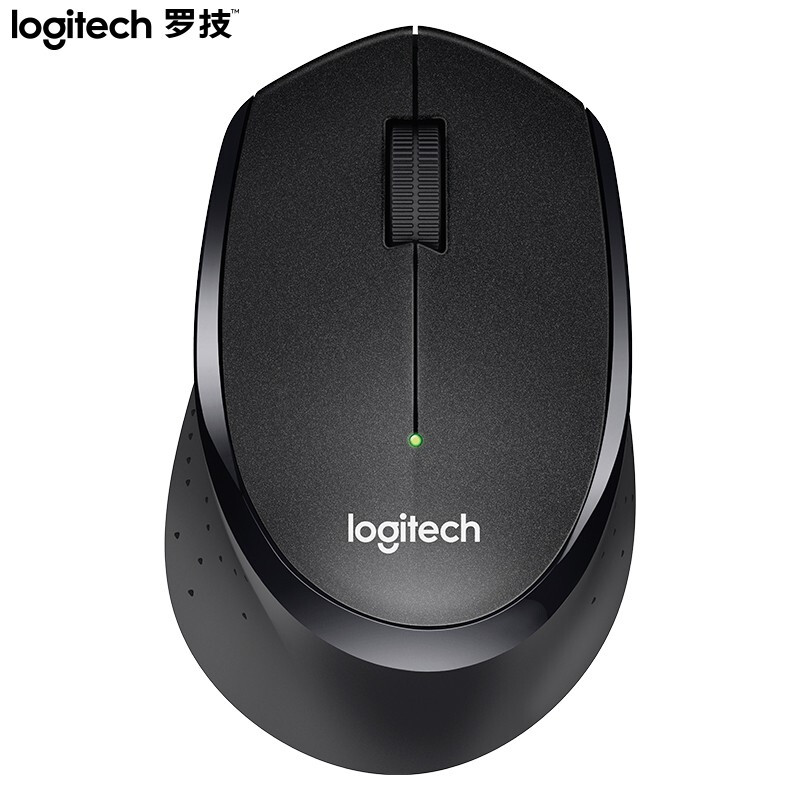 罗技（Logitech）无线鼠标 M330 无线静音外设 舒适曲线 黑色