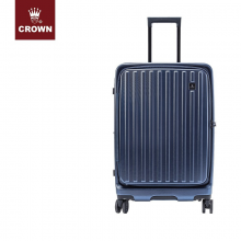 皇冠 CROWN前开盖行李箱时尚扩展层加大容量拉杆箱 5265-25-宝石蓝