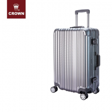 CROWN皇冠铝框拉杆箱 行李箱旅行箱铝框拉杆箱密码箱出差商务 坚固防刮铝框登机箱 5195-20英寸-枪色