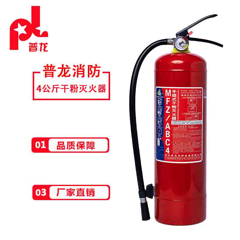 普龙（pl）灭火器 干粉灭火器4公斤 手提式家用灭火器 店用商用灭火器4KG 车载大货车用 消防器材