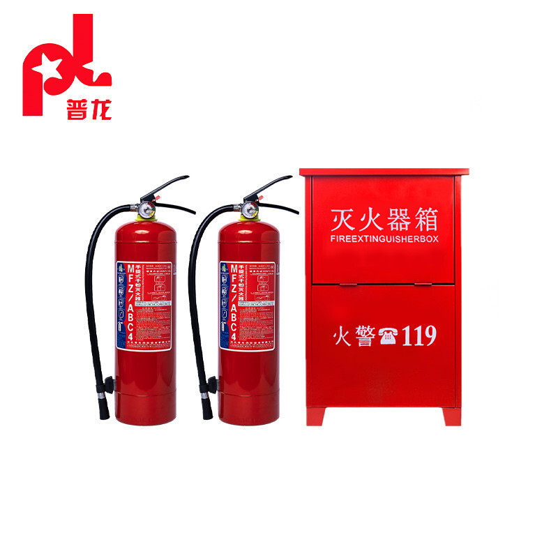 普龙（pl）干粉灭火器店铺家用4公斤手提式工厂房车载用消防器材汽车车载年审 灭火瓶套装带箱