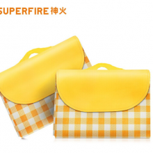 神火（supfire）野餐垫户外加厚防潮垫耐磨牛津布大尺寸便携帐篷垫子沙滩垫黄白格2*2米