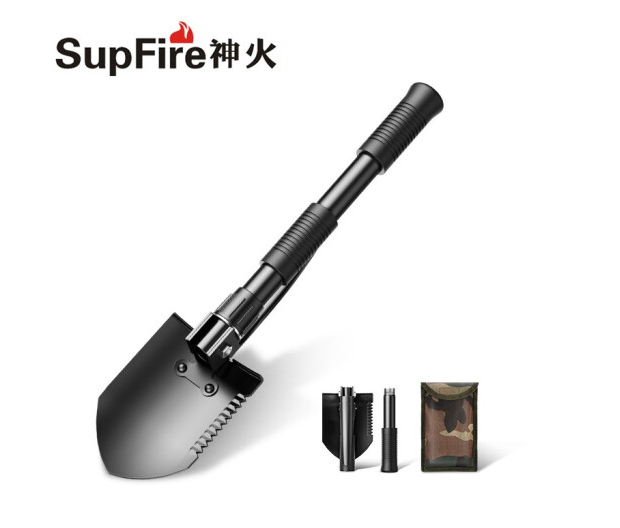 神火（supfire）BG01多功能户外工兵铲铁锹锰钢兵工铲折叠野外铲子用品