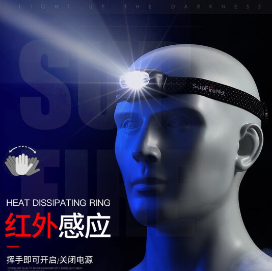 神火（supfire）x30头灯强光远射充电式夜钓鱼灯头戴式LED灯感应探照灯