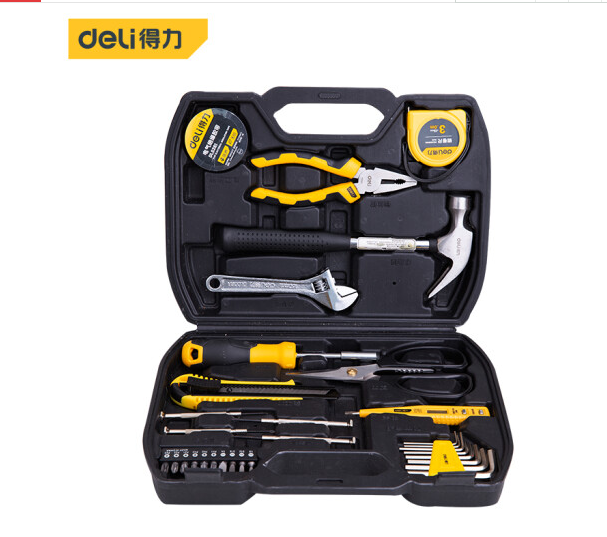 得力(deli) 家用工具箱套装 电工木工维修五金手动工具组套31件套应急常备 DL5972