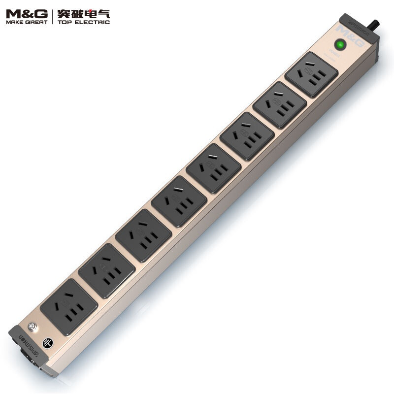 突破（M&G）安推MG37-3G焕新PDU机柜插座/10A/1.8米/安全保护门/8位新国标/实验室/办公室/媒体/接线板/插排