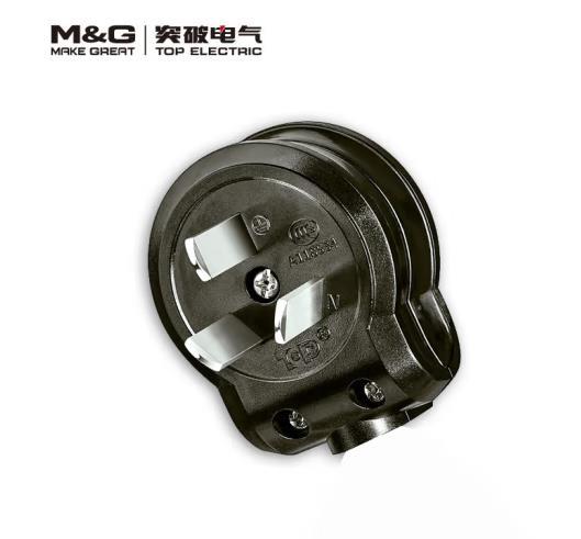 突破（M&G）10A三扁国标三脚插头/空调插头/黑色/可拆卸设计/方便安装/无包装/PDU-TJ-27/可订制/5个起拍