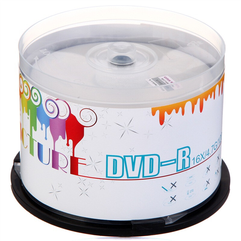 紫光（UNIS）DVD-R空白光盘/刻录盘 炫彩可打印系列 16速4.7G 桶装50片