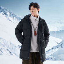 乔丹 男装连帽梭织羽绒服男士秋冬保暖中长款羽绒服防风外套男 XGM43224308   备注颜色尺码