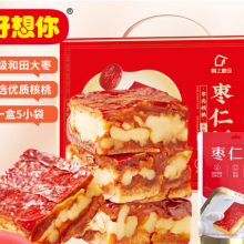 好想你 枣夹核桃新疆红枣夹心派红小派大块树上粮仓枣仁派礼盒990g/5袋