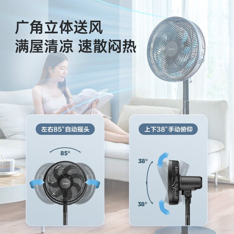 美的（Midea）电风扇落地扇遥控家用7叶大风量电扇宿舍轻音低噪台式桌面两用节能台扇 【23年上新 7叶遥控】SAG30KR
