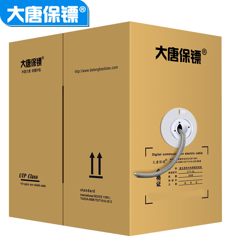 大唐保镖 DT2900-5超五类网线国标无氧铜非屏蔽监控305米