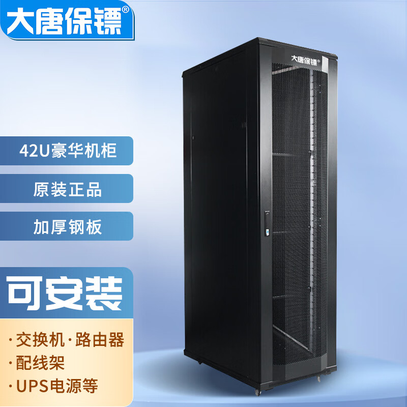大唐保镖 服务器机柜 2米 网络机箱 42u 弱电监控机柜 A66042【加厚钢板】
