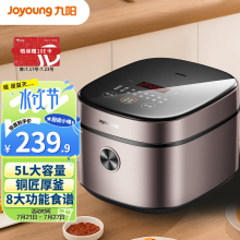 九阳（Joyoung）肖战推荐家用5升大容量3~10人电饭煲电饭锅铜匠厚釜内胆智能预约多功能焖煮防溢家用5L饭煲F510