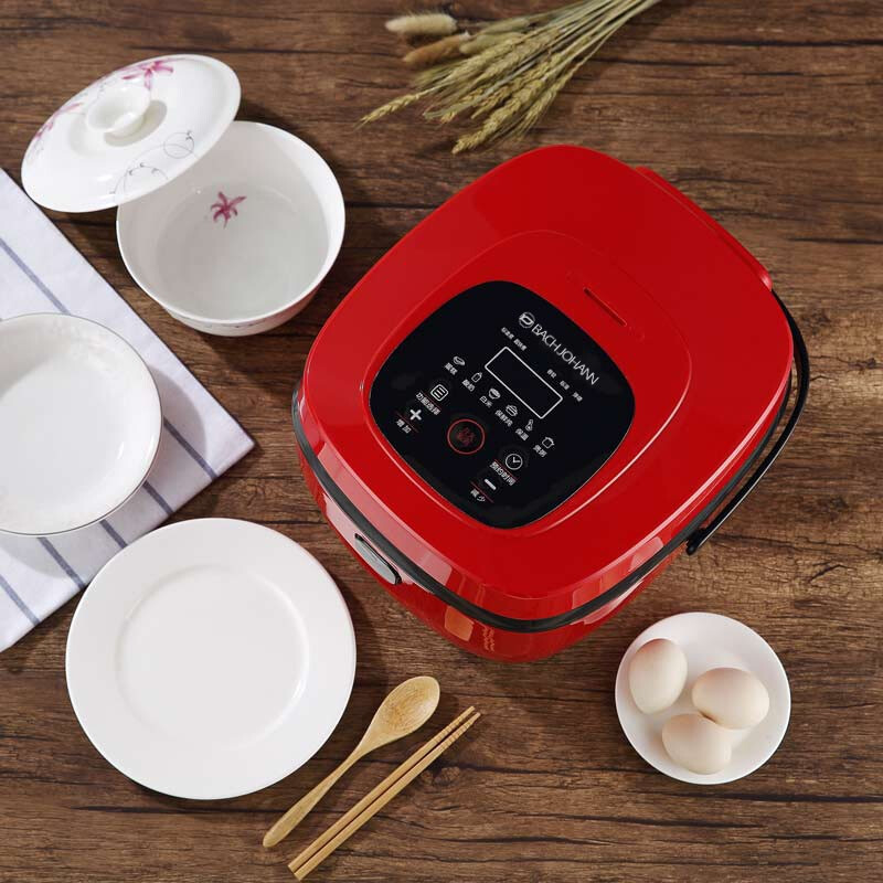 BACHJOHANN 德国巴赫F3电饭锅5L升智能家用多功能饭锅3大容量4-8人正品多功能蒸饭 红色