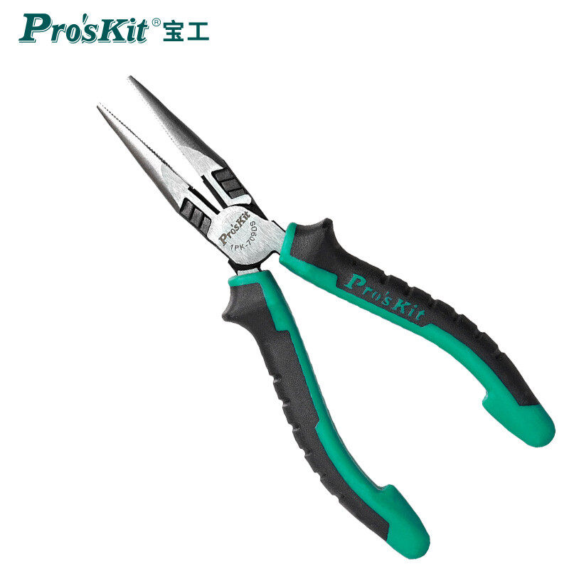 宝工（Pro‘skit)1PK-709DS双色柄钛金夹持钳 尖嘴钳 尖口钳(165mm)