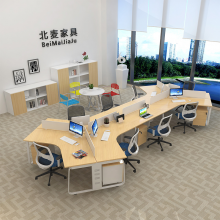 麦森 员工位 八人职员屏风卡位钢制办公桌 办公家具组合工位 枫木色不带柜椅 可定制 MS-GW-164