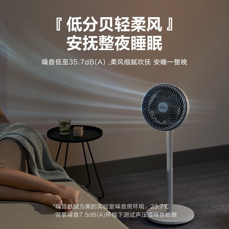 美的（Midea）电风扇 空气循环扇家用落地扇立式节能风扇轻音低噪卧室宿舍台式摇头小型电扇GAF20CB 