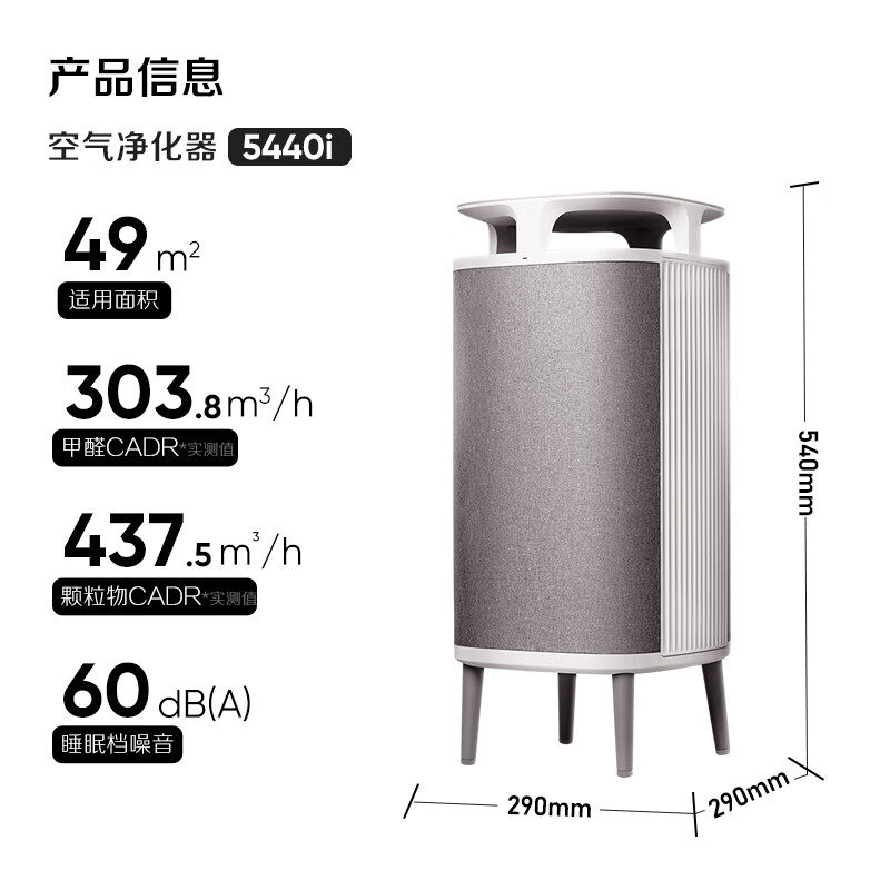 布鲁雅尔（Blueair）宠物空气净化器 吸猫毛狗毛除菌抗敏除尘螨异味 猫毛净化器 除过敏源净化雾霾宠物小旋风5440i