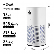 美的（Midea）家电国家补贴医护级空气净化器母婴优选除甲醛甲流去除率99.99%宠物净化KJ600G-RX600