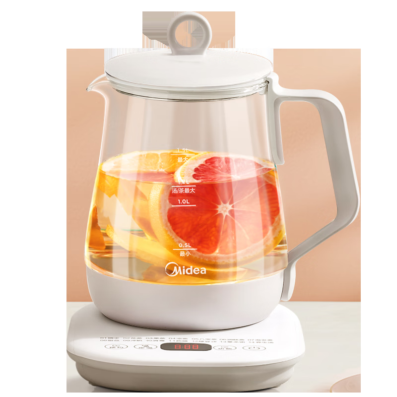  美的（Midea）养生壶 1.5L全自动煮茶壶 24h预约烧水壶 12小时智能恒温 11档控温电热水壶 花茶壶煮茶器MK-Y12Q