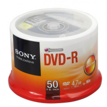 索尼（SONY）DVD-R 光盘/刻录盘 16速4.7G 桶装50片 空白光盘