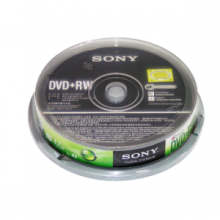 索尼（SONY）DVD+RW 4.7G 可擦写光盘/刻录盘 重复使用 4X 10片桶装