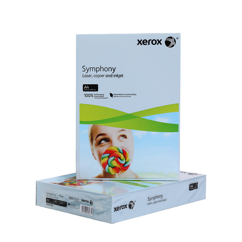 施乐（Xerox）淡蓝色 80g A4 彩色复印纸 500张/包