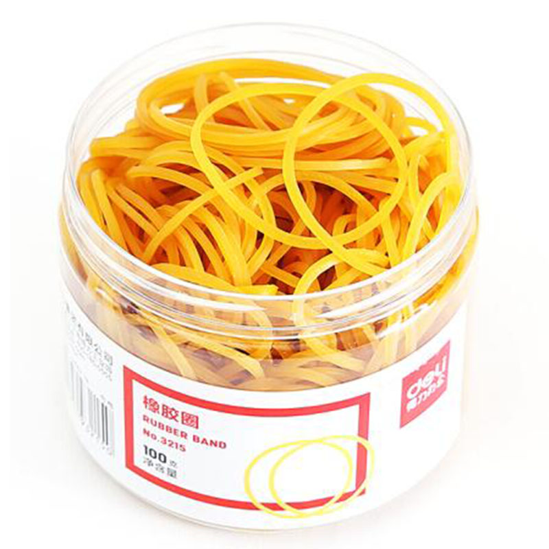 得力（deli） 橡皮筋 办公橡皮筋 皮筋 圆圈型 财务库房办公用品 3215橡胶圈(黄)