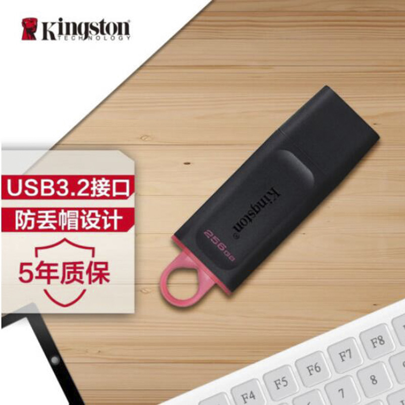 金士顿256GB USB3.2 Gen 1 U盘 DTX 时尚设计 轻巧便携