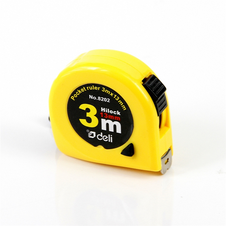 得力 8208 钢卷尺 5mｘ19mm （单位：把） 黄