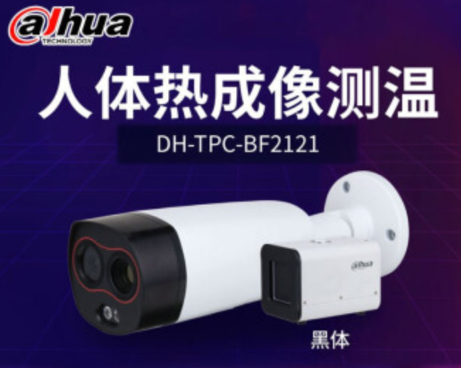 dahua大华测温摄像头 红外热成像低误差测温摄像头 超温报警监控DH-TPC-BF2121 测温摄像头（不含黑体）（含三角架+电脑显示软件）
