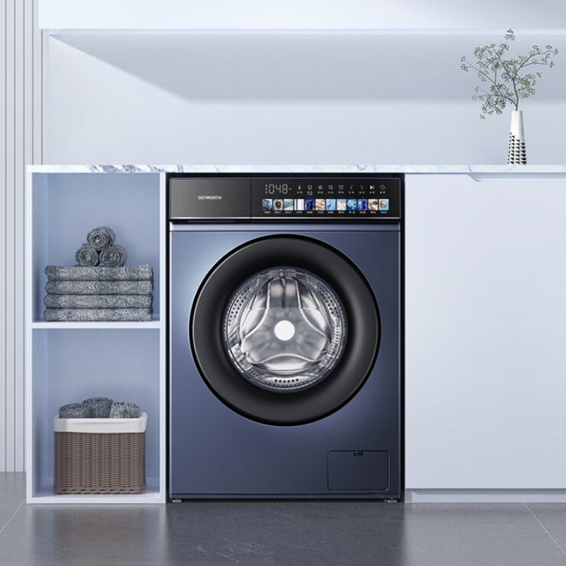 创维(SKYWORTH)12KG公斤超薄大容量滚筒洗衣机全自动 直驱变频低噪节能 除菌除螨 XQG120-B36GD星韵蓝