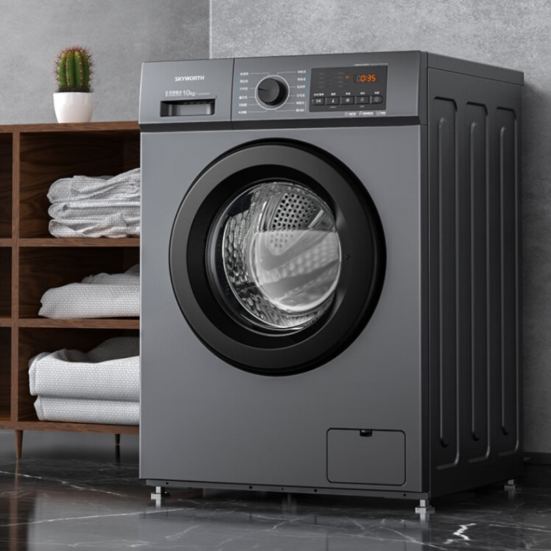创维(SKYWORTH)10公斤大容量变频滚筒洗衣机全自动 整机3年 除菌除螨15分快洗桶自洁XQG100-B15LB