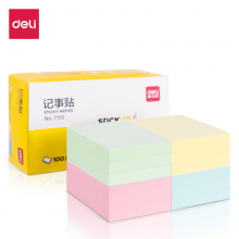得力（deli）12本彩色便利贴粘性便签纸76*51mm备忘留言纸/记事贴/N次贴7155