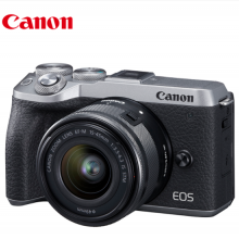 佳能（Canon）佳能（Canon）EOS M6 Mark II M6二代 微单相机 数码相机 银色套机 （15-45 微单镜头）Vlog相机 4K 视频拍摄