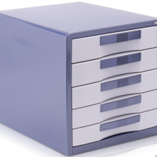 得力（deli）9702 5层带锁金属桌面文件柜 带索引标签抽屉资料收纳柜 办公用品