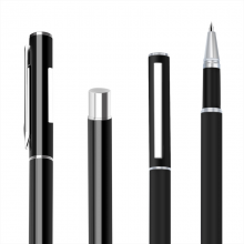   得力（deli） 金属笔杆中性笔重手感签字笔碳素商务办公学生激光刻字姓名水笔礼物奖品企业定制logo S80-经典黑3支