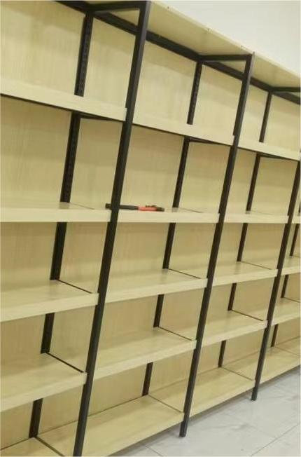 得力钢木结构仓储展示货架90厘米长（组）