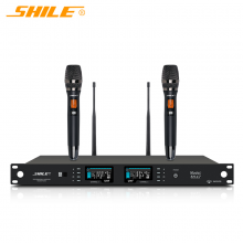 狮乐（SHILE）SH-17无线话筒一拖二U段可调频培训2手持卡拉OK唱歌KTV麦克风