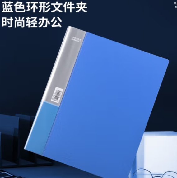 得力（deli） A4纸打孔文件夹 三孔活页夹  办公用品 5384