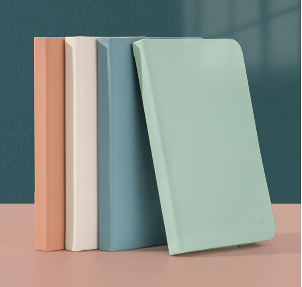  齐心(Comix) )A6/98张莫兰迪色皮面本 商务口袋记事本日记本小笔记本子随身文具教师节礼物 C5906雾霾蓝