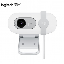 罗技Brio 90 全高清摄像头 视频会议网课摄像头 电脑笔记本摄像头 带麦克风 芍药白 含64G内存卡