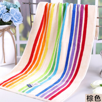 办公金号纯棉彩条毛巾柔软吸水大尺寸76*34CM 110克 G1560 