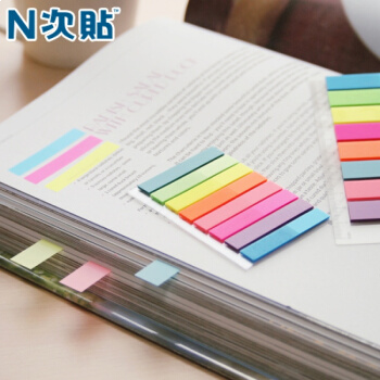 N次贴透明塑料创意指示标签彩色荧光便利分类归档贴办公索引贴 N次贴 34022
