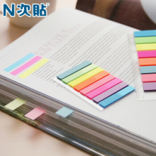N次贴透明塑料创意指示标签彩色荧光便利分类归档贴办公索引贴 N次贴 34022