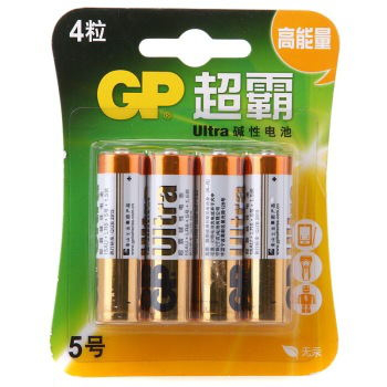 超霸（GP）  碱性电池 5号 4粒/卡  