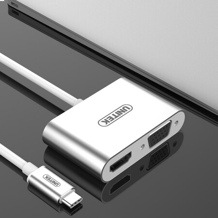 优越者(UNITEK)type-c转hdmi+vga视频转换头